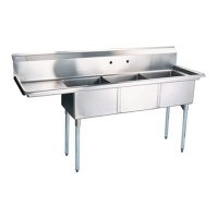 EFI Three Tub Sink - Left Drain Board SI818-3LC - 18"x18"x11"