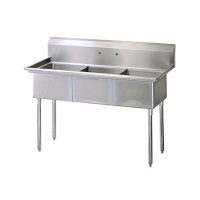 EFI Three Tub Sink - No Drain Board SI824-3N - 24"x24"x14"