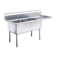 EFI Two Tub Sink - Right Drain Board SI818-2RC - 18"x18"x11"