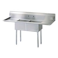 EFI Two Tub Sink - Two Drain Board SI818-2BC - 18"x18"x11"