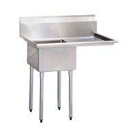 TSS-1818-R18 Thorinox One Compartment Sink - Right Drain Board TSS-1818-R18 - 18"x18"x11"