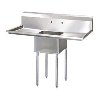 Thorinox One Compartment Sink - Two Drain Boards TSS-1818-RL18 - 18"x18"x11"