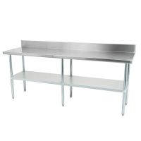 thorinox dsst-3096-gs work table stainless steel with backsplash