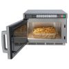 sharp r-cd2200m heavy duty commercial microwave oven door open