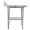 thorinox dsst-2430-bkss stainless steel work table with back splash side view