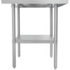 thorinox dsst-2448-ss stainless steel work table side view