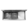 thorinox tds-1818-r18 two compartment sink two drain boards top view