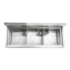 thorinox tts-2424-0 three compartment sink no drain board top view