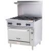 vulcan 36s-6bp commercial gas range with standard oven base righ side view