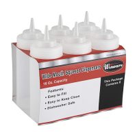 Winco PSW-16 Clear Squeeze Bottles With Wide Mouth - 16oz ,6pcs/pk