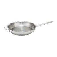 Winco SSFP-14 Stainless Steel Fry Pan with Helper Handle - 14in