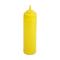 Winco PSW-12Y Yellow Squeeze Bottles With Wide Mouth - 12oz ,6pcs/pk